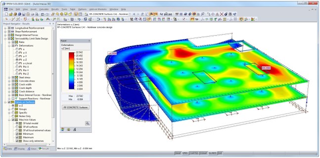 Doorbuiging gescheurde toestand van een betonnen gebouw