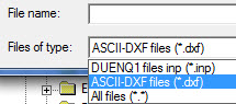 Selecteer ASCII-DXF
